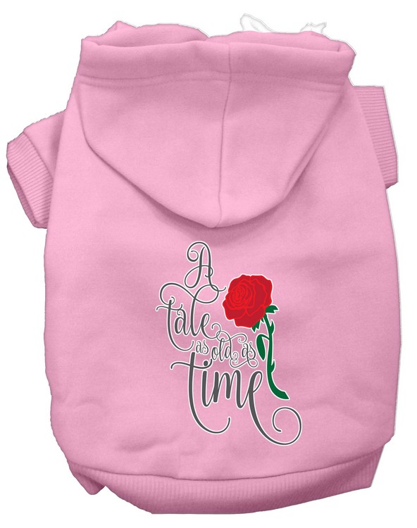 Timeless Tale Screen Print Dog Hoodie Light Pink XS